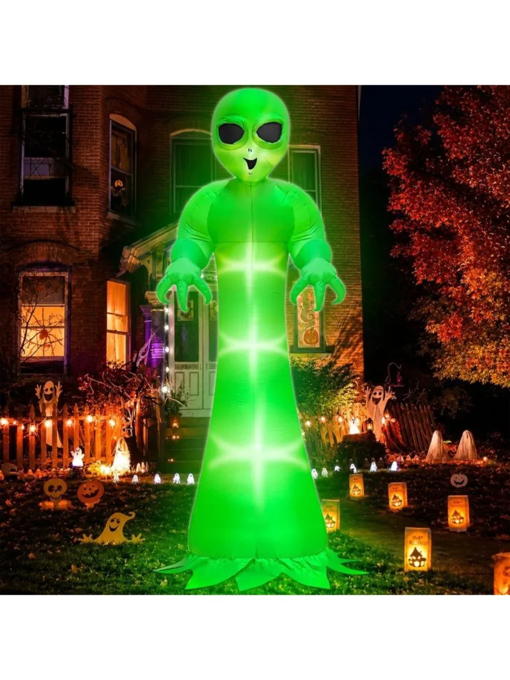 12 FT Scary Inflatable Alien with LED Lights - Halloween Outdoor Decor